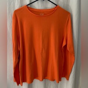 Talbots 1x orange long sleeved cotton tee